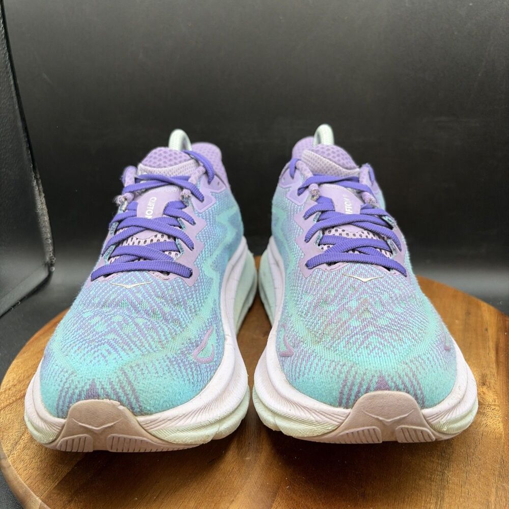 Hoka One One Clifton 9 Women's Size 8 B Road Running Shoes Purple Blue Sneakers - Picture 2 of 8